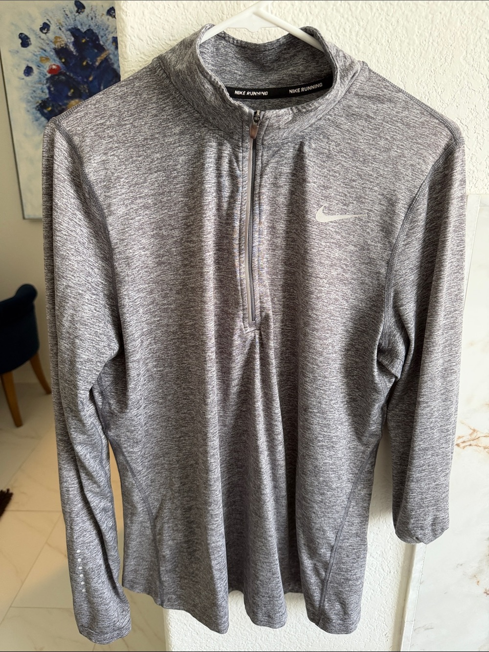 Nike Heather Gray Quarter-Zip Training Top
